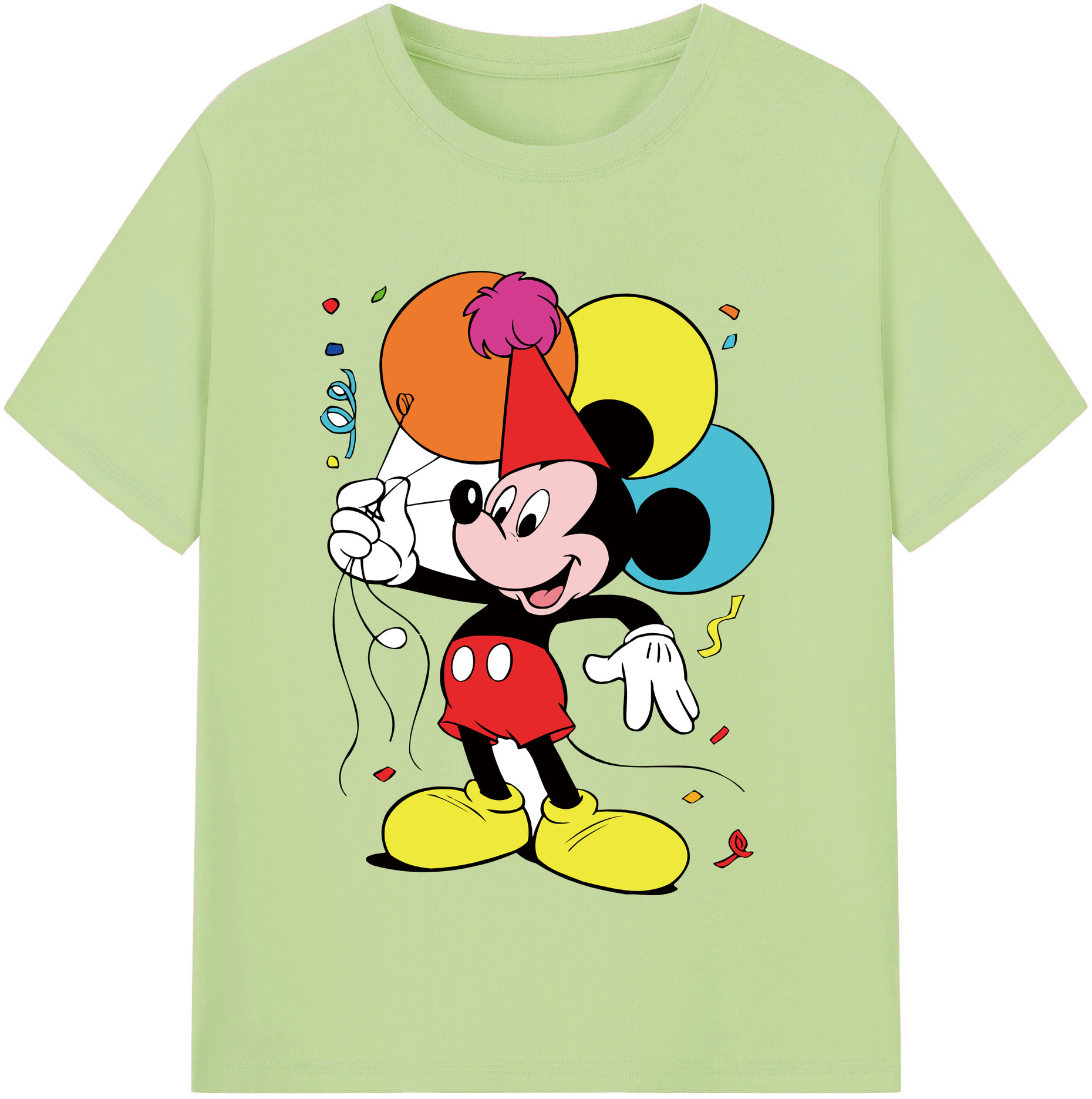 （画像用） ミッキーマウス Mickey Mouse 綿100％半袖Tシャツ（フロントプリント）